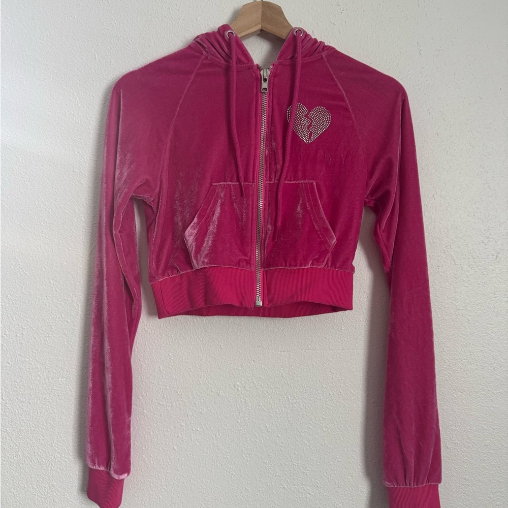 POSTER GIRL Pink Velour Hoodie